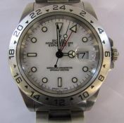 Rolex Explorer II Oyster Perpetual Date gents wristwatch in stainless steel with original box, spare