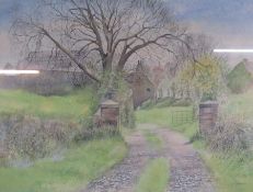 Framed watercolour 'Early Spring - Ballafayle' signed Carol Bell - approx. 80cm x 96cm