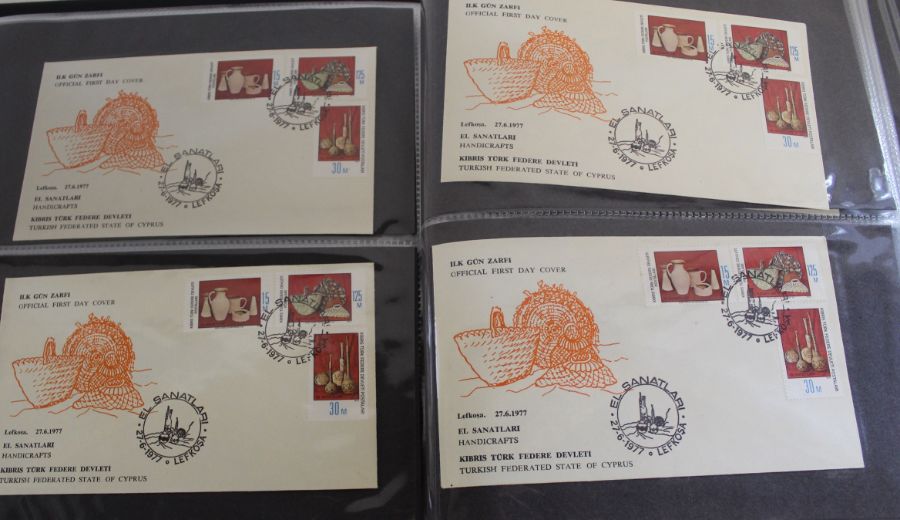 70 Turkish Federated State of Cyprus first day covers dated 1976 - 1987 plus 6 completed sheets of - Image 3 of 3