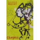 Framed Marc Chagall lithographic print 'Galerie Maeght' approx. 46cm x 38cm