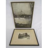 Alfred Swatkins pencil signed original etching 'Anne Hathaway's Cottage' limited edition of 300