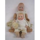 Armand Marseille bisque head baby dream dolls (only one with AM mark)