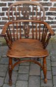 *Victorian Windsor chair with crinoline stretcher (possibly a replacement splat).  This lot is