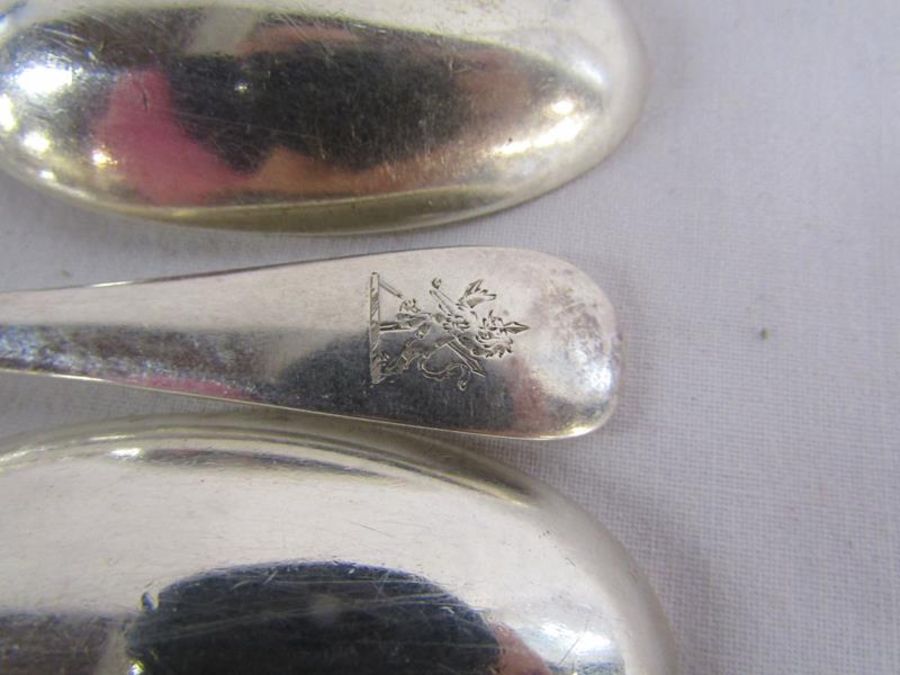 6 rat tail silver desert spoons London circa 1928 - total weight 10.65ozt - Image 3 of 5