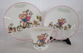 Shelley Mabel Lucie Attwell pink nursery set - largest plate 18cm