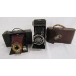 No2 Folding Brownie camera with embossed handle H.W Davies and F.Dechel-Munchen Compur camera with