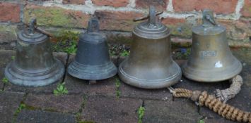 4 cast bronze bells one embossed 1839