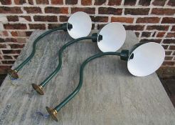 3 metal swan neck wall lights