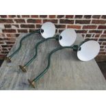3 metal swan neck wall lights