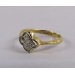 18ct gold diamond ring - ring size K - total weight 1.91g