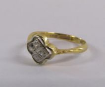 18ct gold diamond ring - ring size K - total weight 1.91g