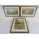 Joseph Powell framed watercolour - M. Crouse 'Loch Eck'  framed water colour and M. Crouse 'Lyn