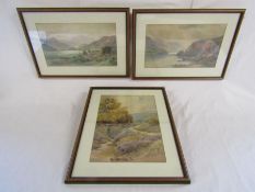 Joseph Powell framed watercolour - M. Crouse 'Loch Eck'  framed water colour and M. Crouse 'Lyn