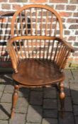 *Early 20th century spindle back Windsor chair with manufacturers stamp W Birch Wycombe 1914.