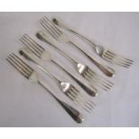 6 Sheffield 1934/1932 Roberts & Belk silver dinner forks - total weight 13.02ozt