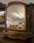 Victorian toilet mirror in mahogany with barley twist columns