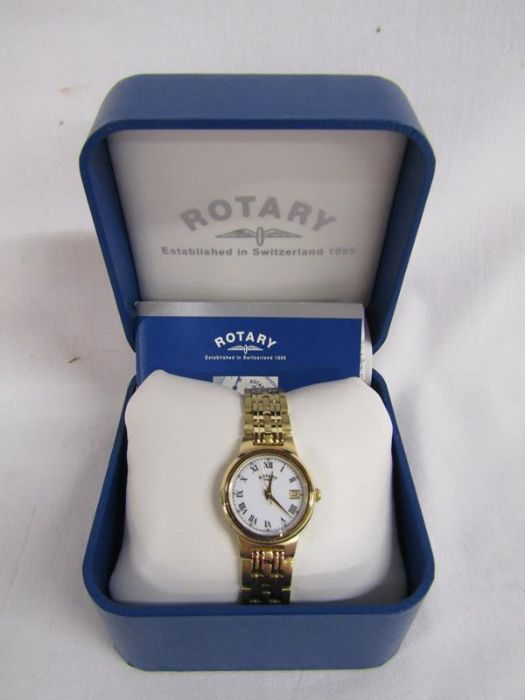 Boxed Rotary ladies watch with date aperture, leather strapped Rotary watch, Parmex watch and a - Image 3 of 18