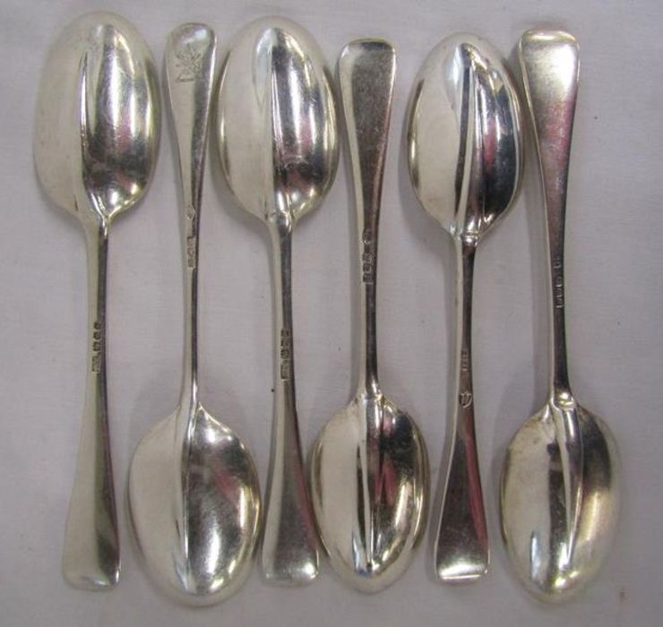 6 rat tail silver desert spoons London circa 1928 - total weight 10.65ozt - Image 2 of 5