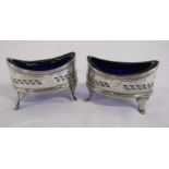 Pair of George III silver salts with liners London 1799 - total silver weight 2.54ozt