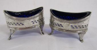 Pair of George III silver salts with liners London 1799 - total silver weight 2.54ozt