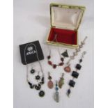 Collection of silver mounted jewellery including Andea jewellery