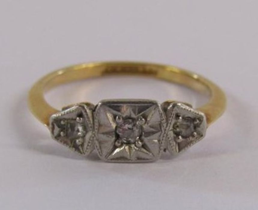 18ct gold diamond ring - ring size H - total weight 1.91g - Image 5 of 6