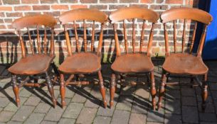 *4 early 20th century kitchen chairs with manufacturers stamp GB & WB .  This lot is subject to