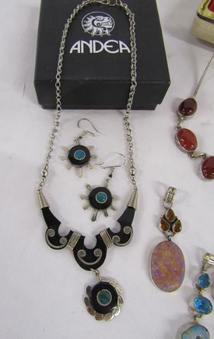 Collection of silver mounted jewellery including Andea jewellery - Image 2 of 4