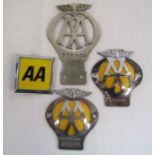 4 AA car badges