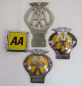 4 AA car badges