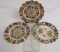 Royal Crown Derby 1128 Imari pattern 2 wavy edged plates and limited edition 125/500 Silver