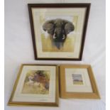2 framed David Shepherd pencil signed pictures with additional signature to rear on both -
