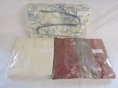 3 sets of curtains including Marks and Spencers with tie backs