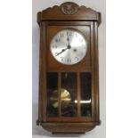 1930s oak cased wall clock