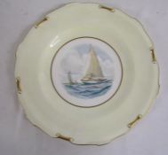 WEJ Dean hand painted Royal Crown Derby plate marked 'Starlight' to underside - approx. 25cm