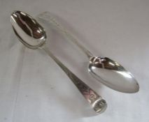 Hester Bateman London silver 1808 - pair of decorative spoons - total weight 3.0ozt