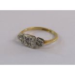 18ct gold diamond ring - ring size H - total weight 1.91g