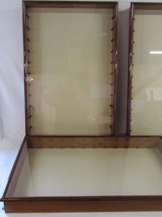 3 x miniature car wall display cabinets with 11 glass shelves - Image 2 of 4