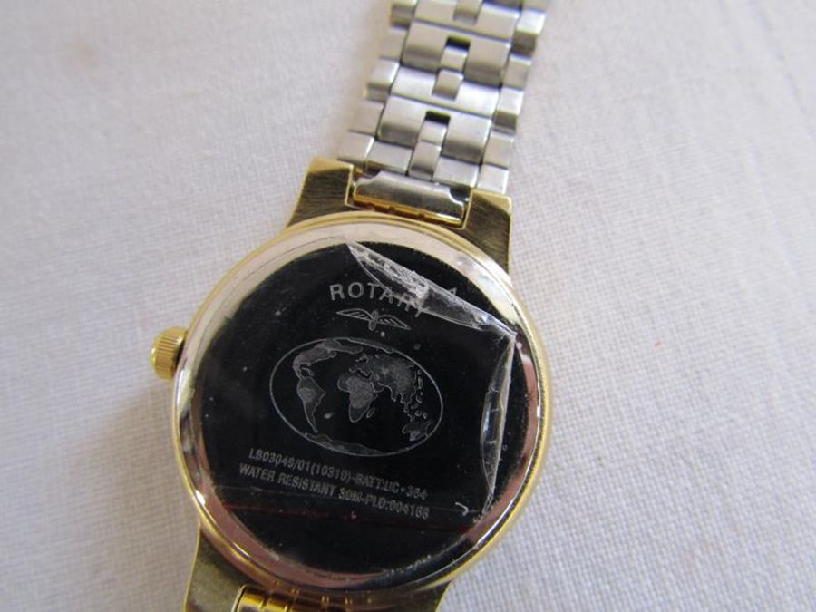 Boxed Rotary ladies watch with date aperture, leather strapped Rotary watch, Parmex watch and a - Image 5 of 18