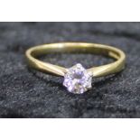18ct gold diamond solitaire ring (chips to edge) size N, 2.08g