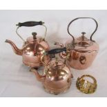 2 Premier System electric copper kettles and one other - also a brass key holder
