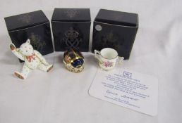 Royal Crown Derby 'Miniature Loving Cup' limited edition of 350 - miniature teddy bear 'Edward' - '