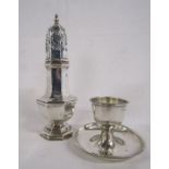London 1908 Mappin & Webb sugar caster approx. 17cm tall - total weight 3.4ozt and Birmingham E Hill