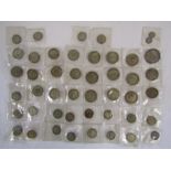 Collection of George V and Victoria coins - shillings, two shillings, florins, 1897 crown with