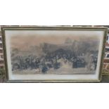 Victorian framed print: Life At The Seaside, Ramsgate 1854; from the original by W P Frith. Frame