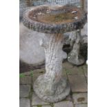 Concrete bird bath on stand