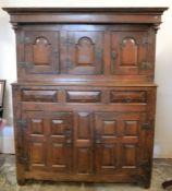 18th century oak court cupboard Ht 176cm W 137cm D 62cm