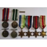 Collection of medals - The African Star - The Burma Star - The 1939-1945 Star - The Atlantic