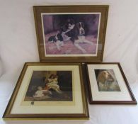 3 Framed prints - pencil signed David Shepherd 'Biscuits' limited edition 1098/1200 approx. 63.5cm x