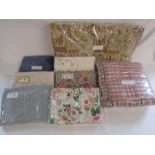 Collection of duvet covers mostly double, single quilted runner and heavy fitted bed cover for
